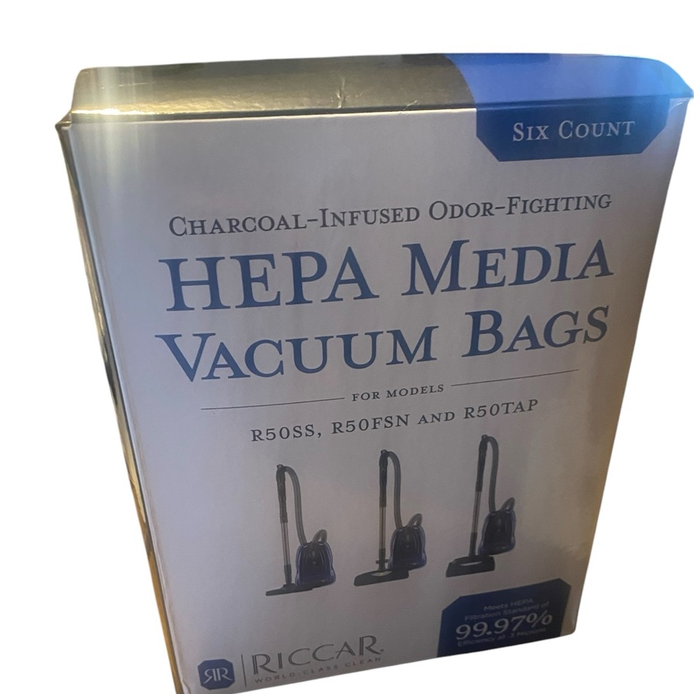 Riccar Prima R50TAP, R50SS, RFOFSN HEPA Filtration Vacuum Bags (5)